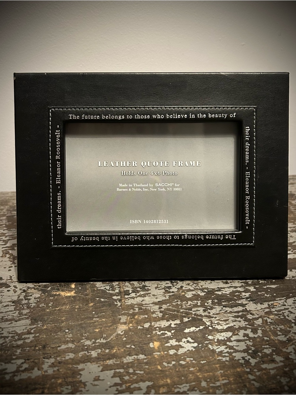 Leather Quote Frame - Black - Swing